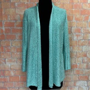 Alfred Dunner‎ Sequined Waterfall Front Cardigan Sweater